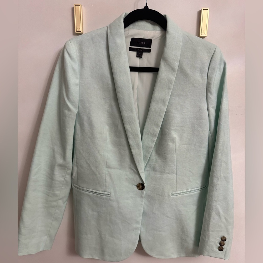 J. Crew Women's Parke Mint Linen Blazer 6